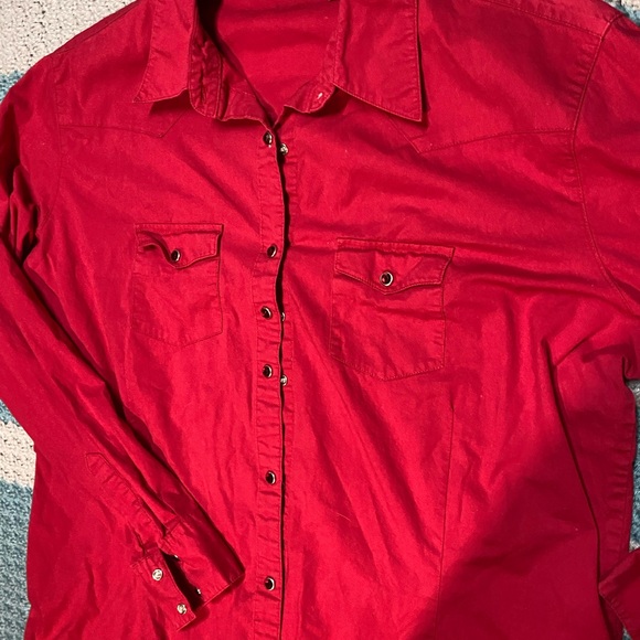 Wrangler red with red ruby jewel buttons size XL - Picture 6 of 6